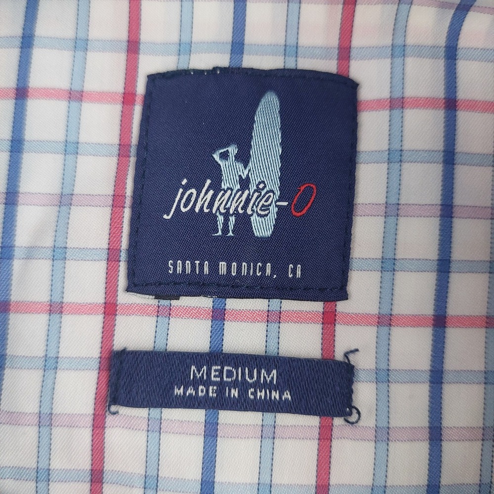 Johnnie-O Shirt Mens Medium Perfomance Button Down Long Sleeve Windowpane Plaid - Picture 4 of 7